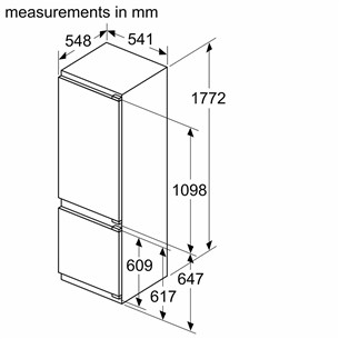 Bosch, Seeria 4, 270 L, kõrgus 178 cm - Integreeritav külmik