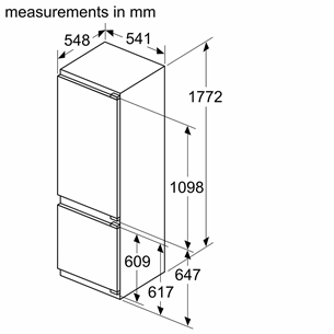 Bosch, Seeria 4, 270 L, kõrgus 178 cm - Integreeritav külmik