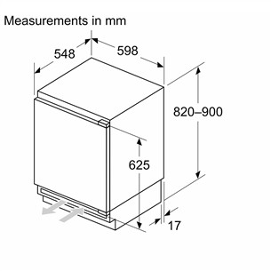 Bosch, Seeria 6, 110 L, kõrgus 82 cm - Integreeritav külmik
