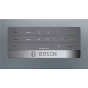 Bosch, Seeria 4, NoFrost, 279 L, kõrgus 203 cm, roostevaba teras - Külmik