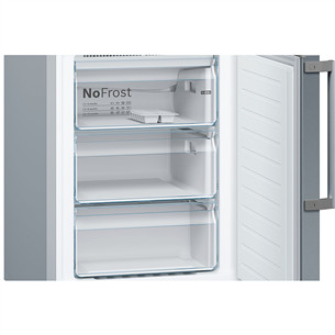 Bosch, Seeria 4, NoFrost, 279 L, kõrgus 203 cm, roostevaba teras - Külmik
