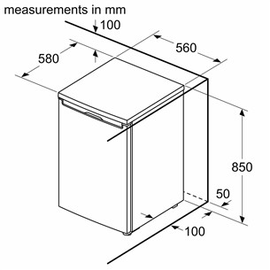Bosch, Series 2, 83 L, height 85 cm, white - Freezer