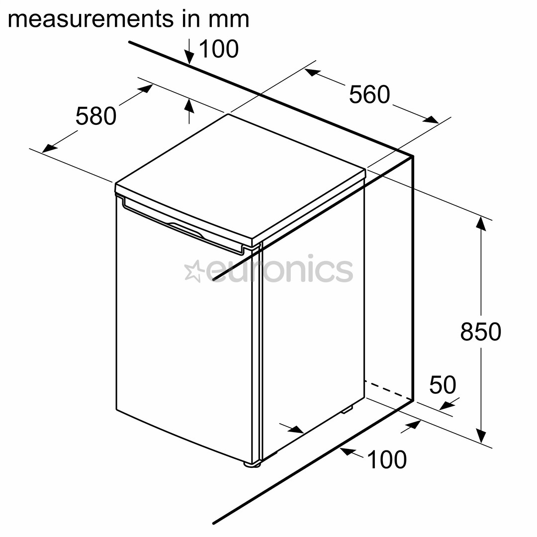 Bosch, Series 2, 83 L, height 85 cm, white - Freezer