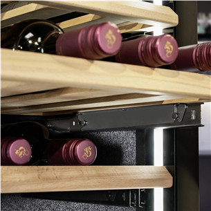 Caso WineDeluxe WD 60, 60 pudelit, kõrgus 124 cm, must - Integreeritav veinikülmik