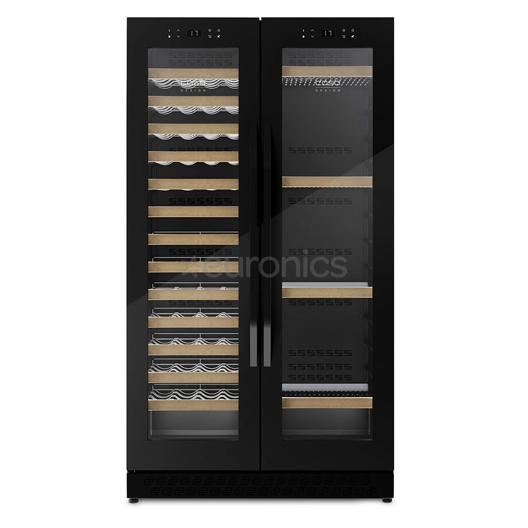 Caso WineChef Duo 122, 122 pudelit, kõrgus 176 cm, must - Veinikülmik