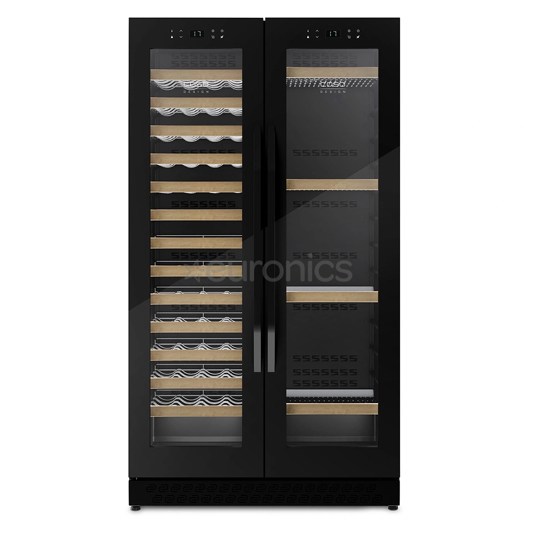 Caso WineChef Duo 122, 122 pudelit, kõrgus 176 cm, must - Veinikülmik