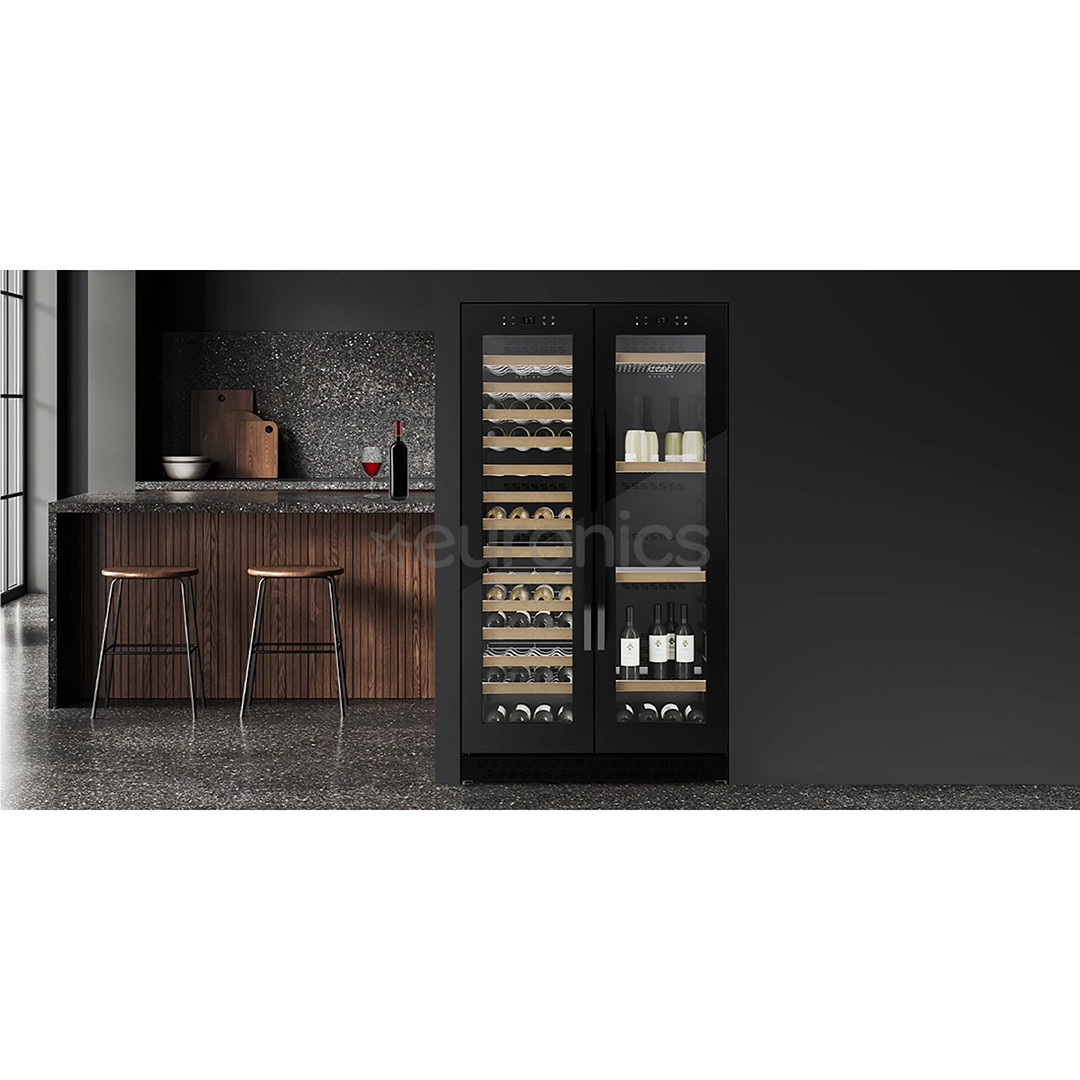 Caso WineChef Duo 122, 122 pudelit, kõrgus 176 cm, must - Veinikülmik