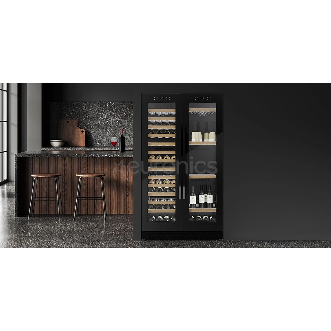 Caso WineChef Duo 122, 122 pudelit, kõrgus 176 cm, must - Veinikülmik