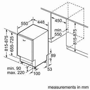 Bosch, Series 4, 10 place settings - Built-in dishwasher