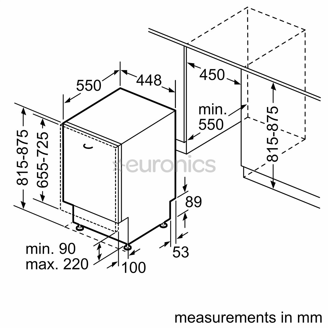 Bosch, Series 4, 10 place settings - Built-in dishwasher