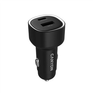 Canyon OnDrive 48, USB-A, USB-C, 48 W, must - Autolaadija