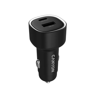 Canyon OnDrive 48, USB-A, USB-C, 48 W, must - Autolaadija