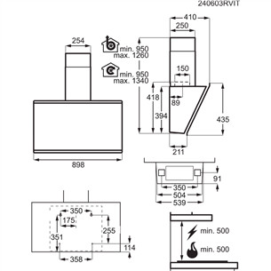 AEG 7000 Series, 760 м³/ч, черный - Вытяжка