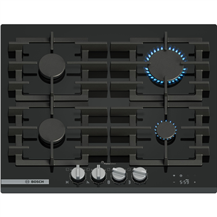 Bosch, Seeria 8, laius 59 cm, must - Integreeritav gaasipliidiplaat PRP6A6H40
