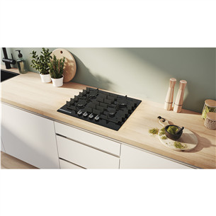 Bosch, Series 8, width 59 cm, black - Built-in gas hob