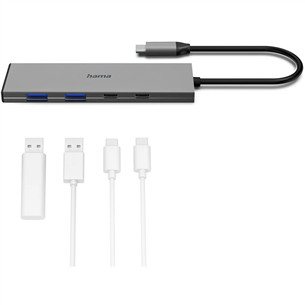 Hama USB-C Hub, 2x USB-C, 2x USB-A 3.2 Gen 2, hall - USB jagaja