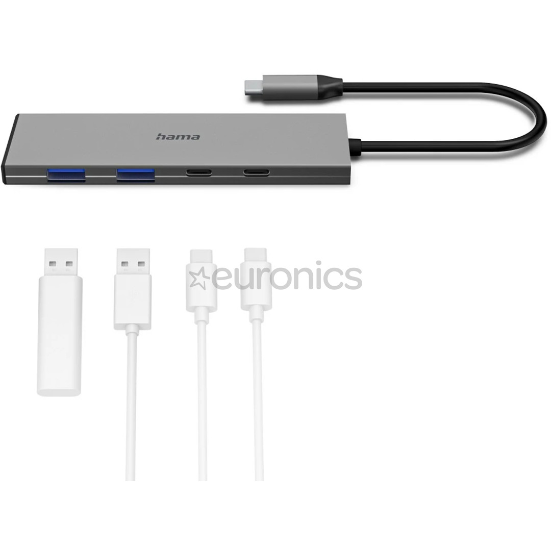 Hama USB-C Hub, 2x USB-C, 2x USB-A 3.2 Gen 2, hall - USB jagaja