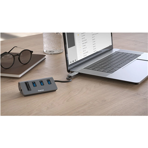 Hama USB Hub, 3x USB-A 3.2 Gen 1, SD, microSD, USB-C Adapter, must/hall - USB jagaja
