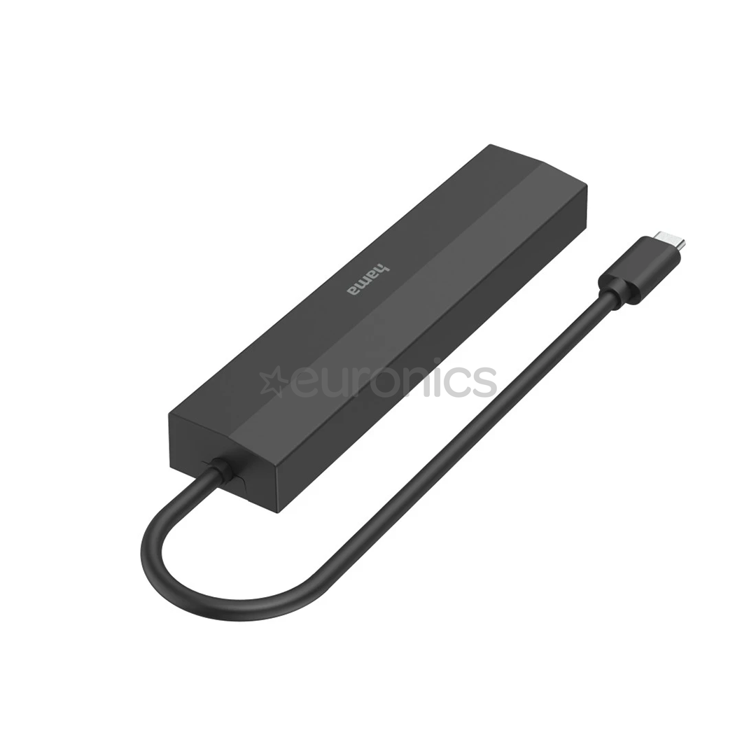 Hama USB-C Hub, 3x USB-A 3.2 Gen 1, USB-C, HDMI, LAN, must - USB jagaja