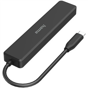 Hama USB-C Hub, 3x USB-A, USB-C, HDMI, черный - USB-хаб