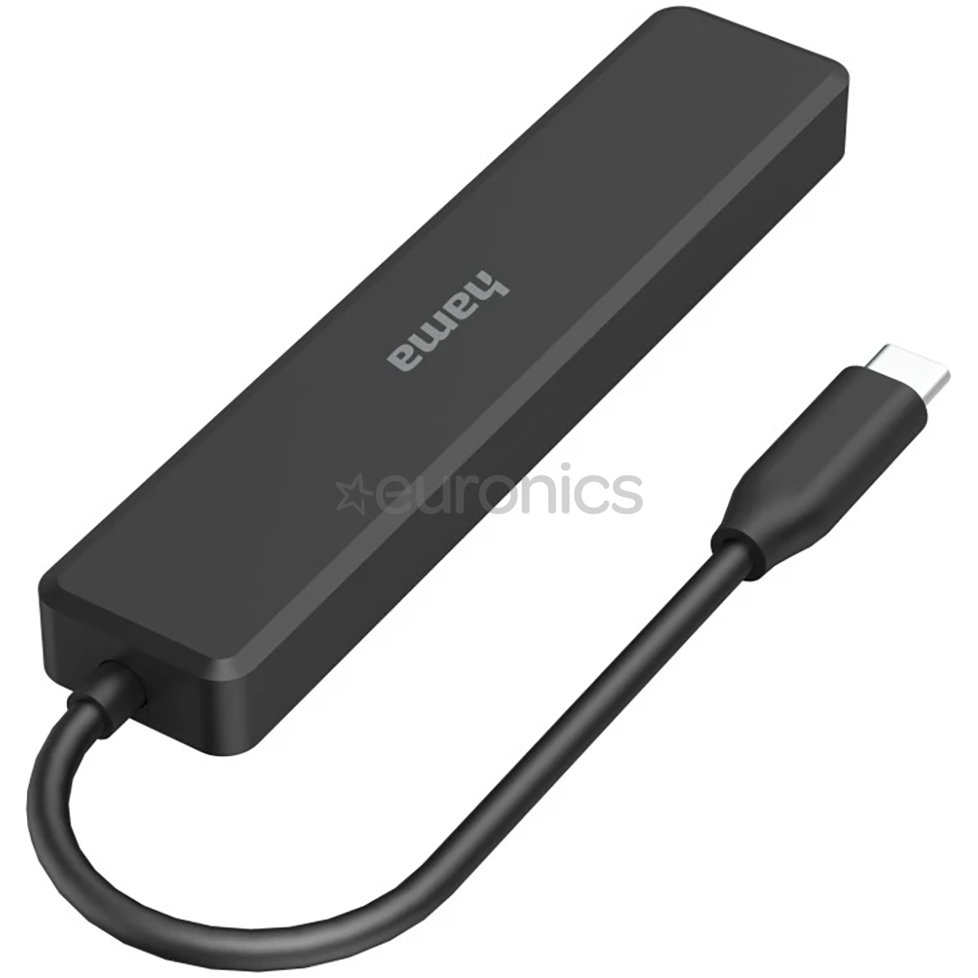 Hama USB-C Hub, 3x USB-A, USB-C, HDMI, must - USB jagaja