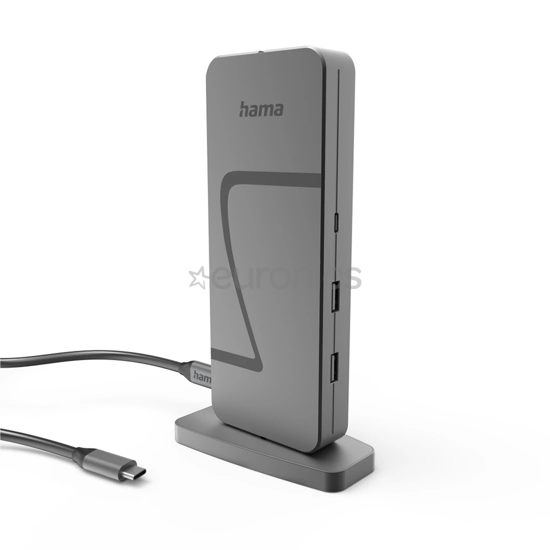 Hama Connect2Office Speed, USB-C, 10 портов, USB4, 140 Вт, серый - Док-станция для ноутбука