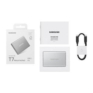 Samsung Portable SSD T7 Resurrected, 1 TB, USB 3.2 Gen 2, silver - External SSD