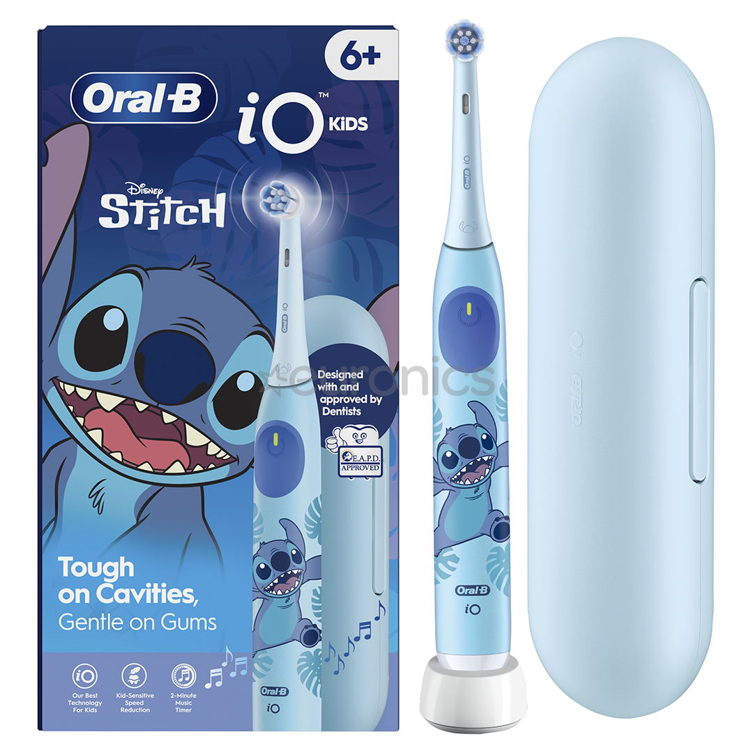 Braun Oral-B iO Kids, Disney, Stitch, sinine - Elektriline hambahari + vutlar