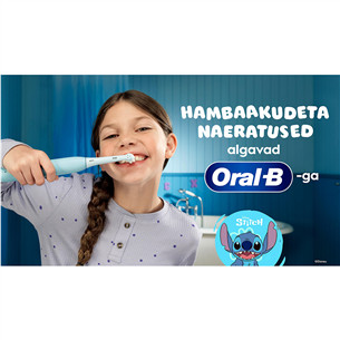 Braun Oral-B iO Kids, Disney, Stitch, sinine - Elektriline hambahari + vutlar