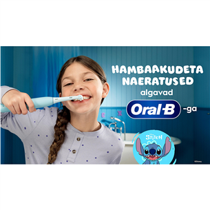 Braun Oral-B iO Kids, Disney, Stitch, sinine - Elektriline hambahari + vutlar