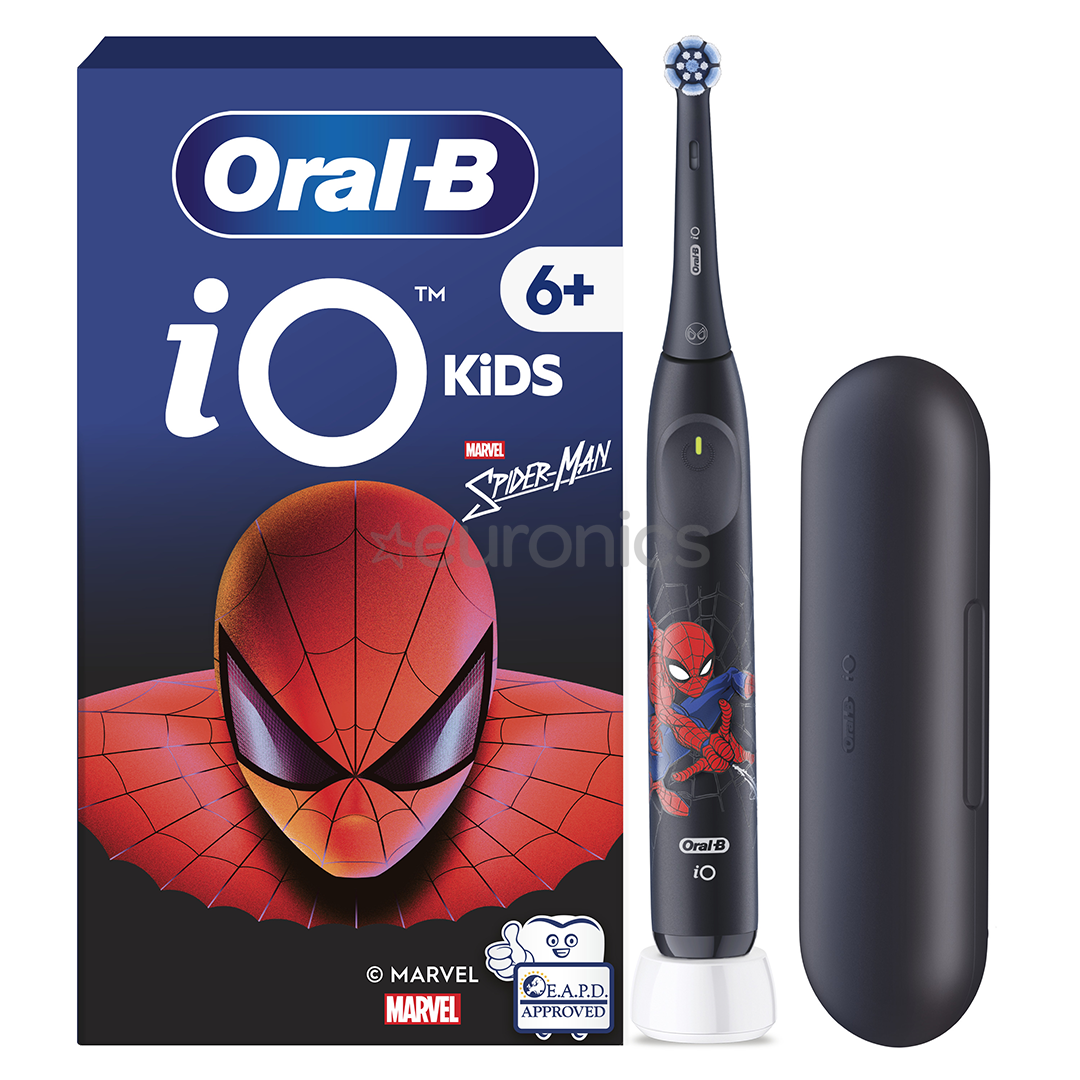 Braun Oral-B iO Kids, Marvel Spiderman, must - Elektriline hambahari + vutlar