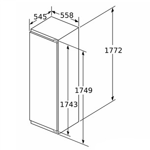 Bosch, Series 6, NoFrost, 212 L, height 177 cm - Built-in freezer