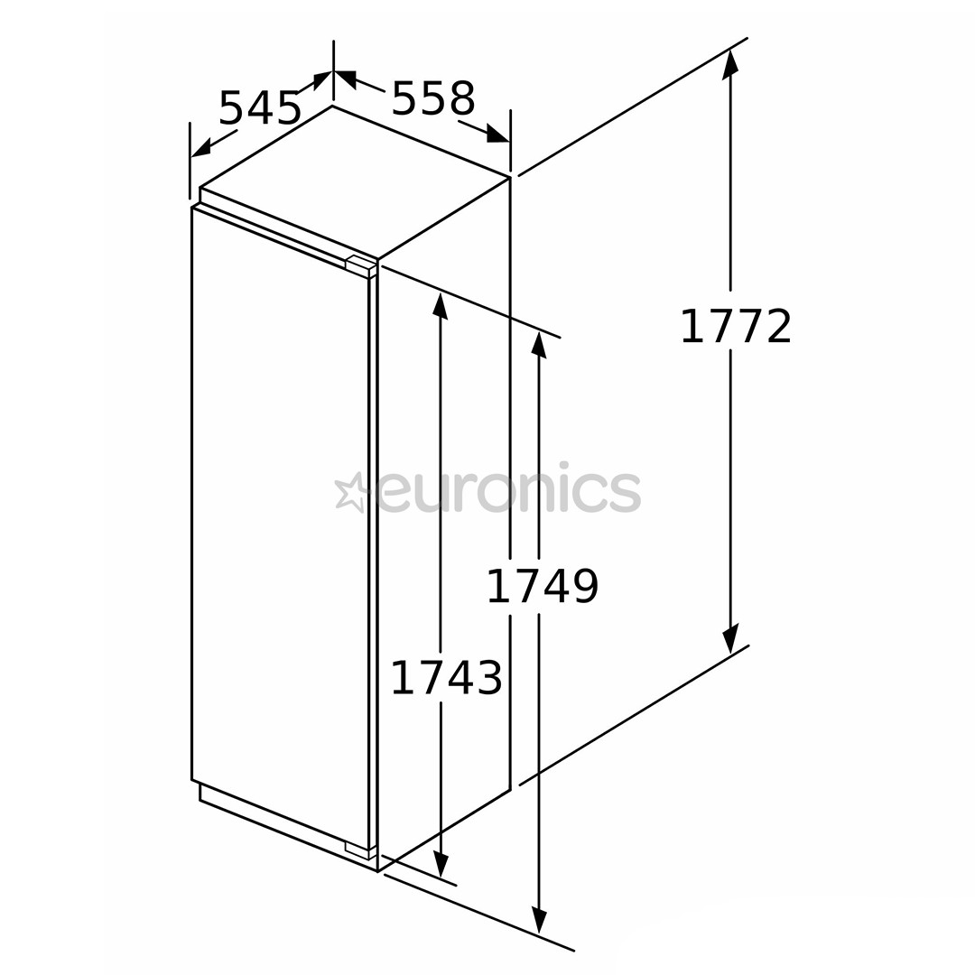 Bosch, Series 6, NoFrost, 212 L, height 177 cm - Built-in freezer