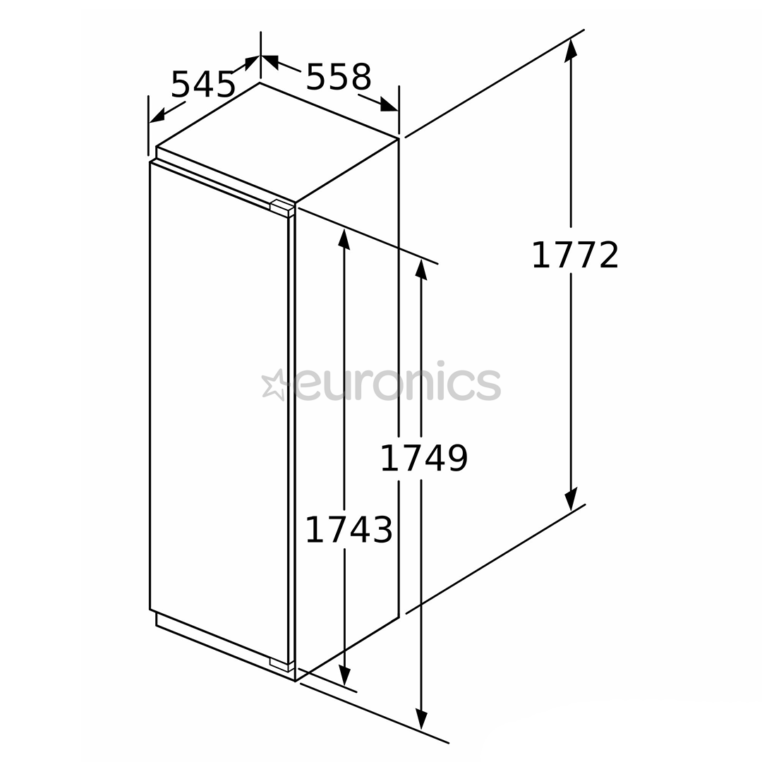 Bosch, Series 6, NoFrost, 212 L, height 177 cm - Built-in freezer
