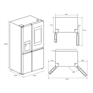 Hisense, NoFrost, 614 L, kõrgus 179 cm, must - SBS-külmik