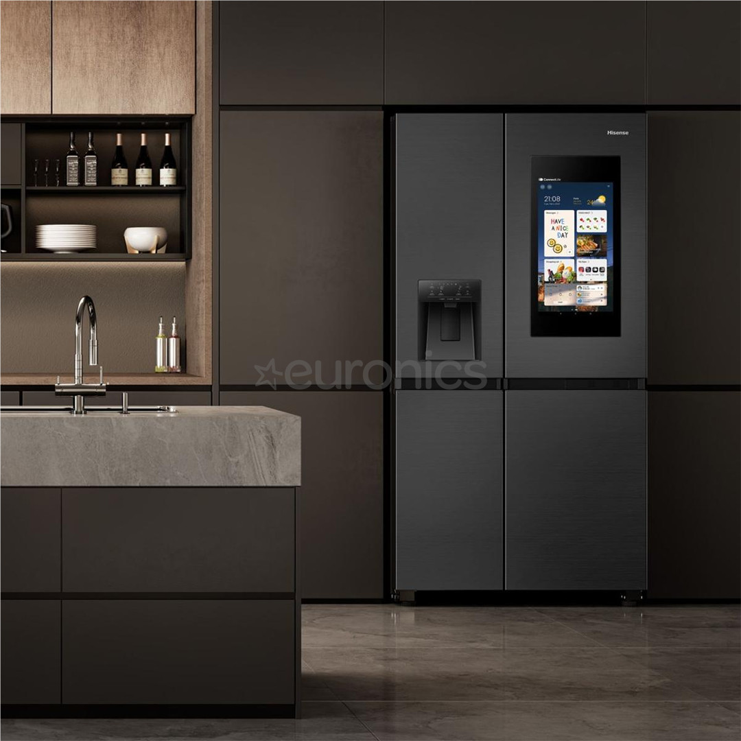 Hisense, NoFrost, 614 L, kõrgus 179 cm, must - SBS-külmik