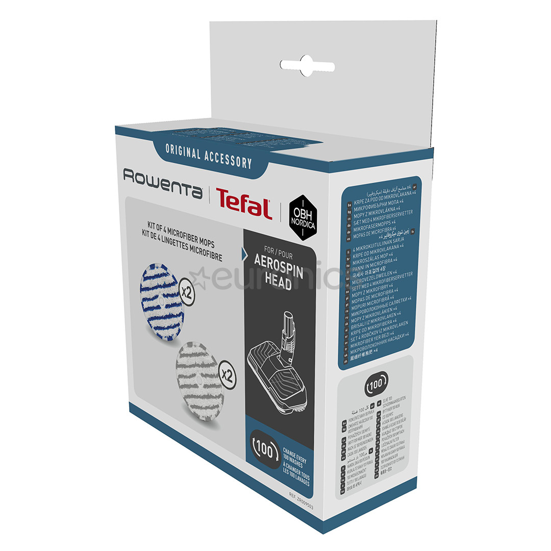 Tefal, X-Force Flex, 4 шт. - Тряпки для беспроводного пылесоса