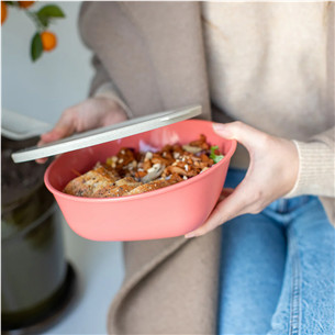 Koziol CONNECT BOX 1.3 L, coral - Box with lid