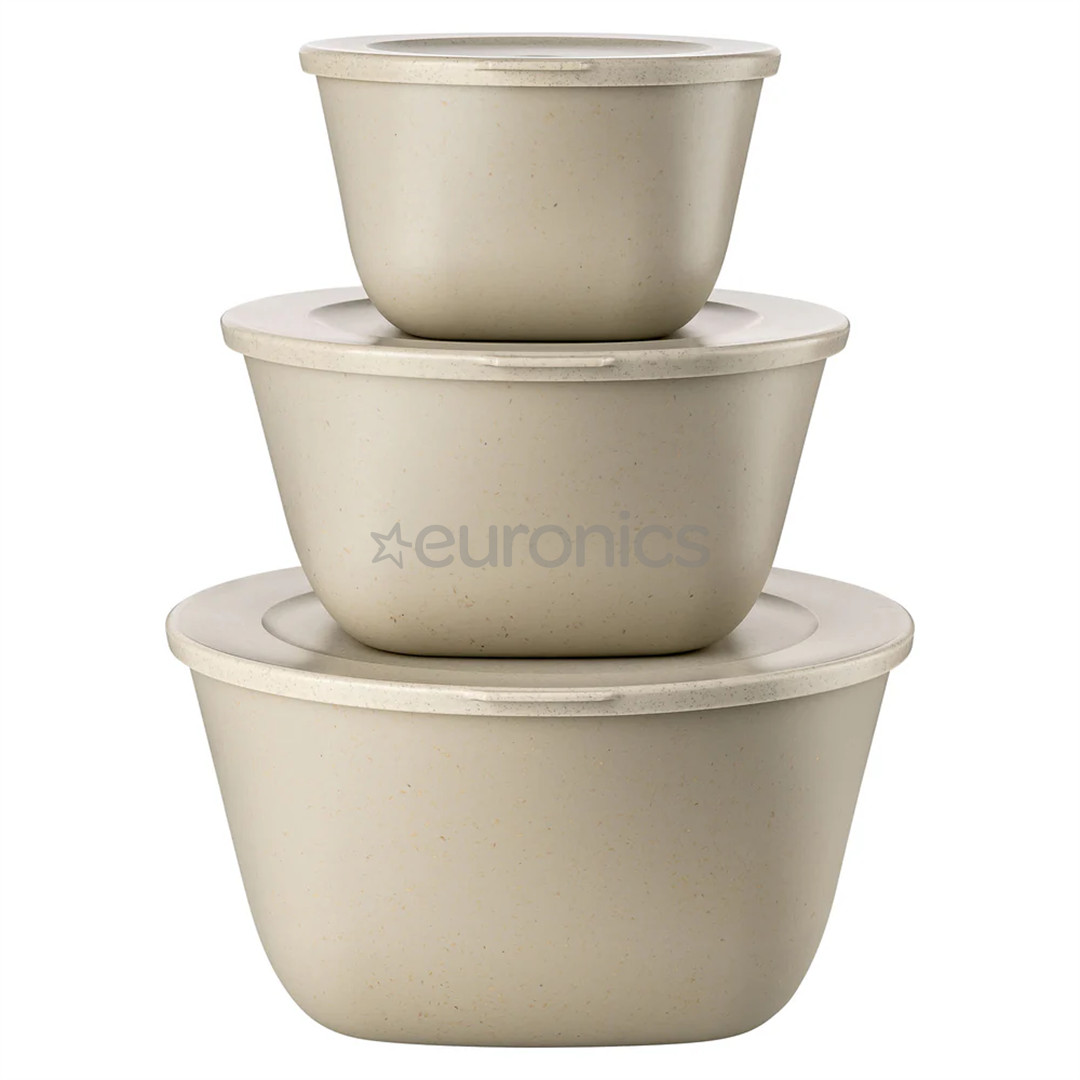 Koziol CONNECT BOX SET STOCKHOLM, 3-osaline, helepruun - Toidukarpide komplekt