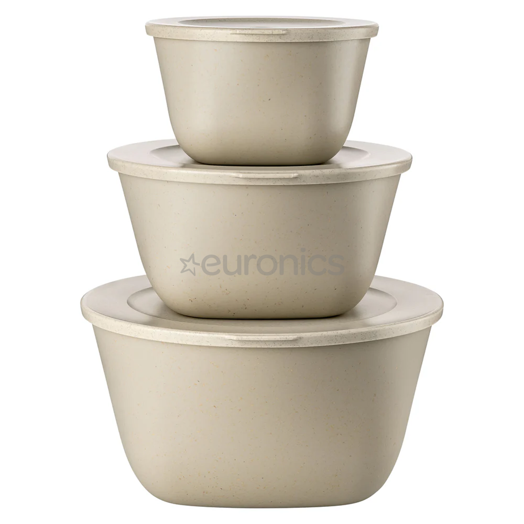 Koziol CONNECT BOX SET STOCKHOLM, 3-osaline, helepruun - Toidukarpide komplekt