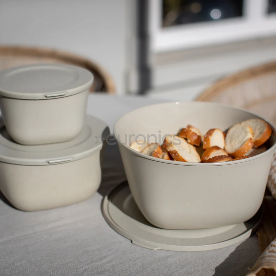 Koziol CONNECT BOX SET STOCKHOLM, 3-osaline, helepruun - Toidukarpide komplekt