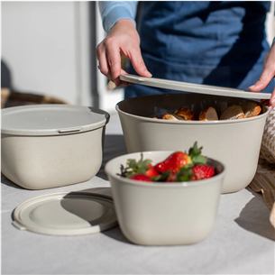 Koziol CONNECT BOX SET STOCKHOLM, 3-osaline, helepruun - Toidukarpide komplekt