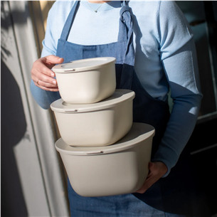 Koziol CONNECT BOX SET STOCKHOLM, 3-osaline, helepruun - Toidukarpide komplekt