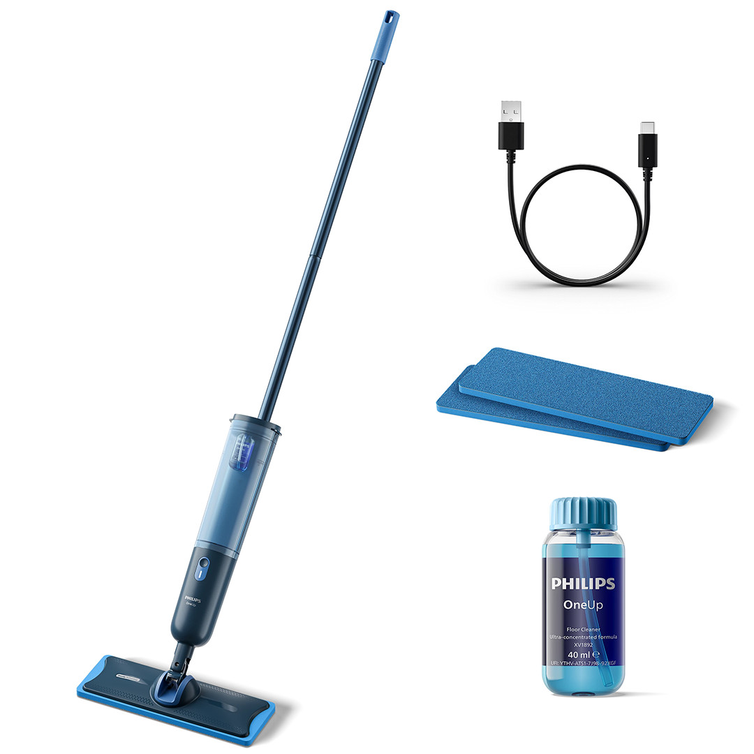 Philips OneUp 3000 Series, синий - Электрическая швабра-