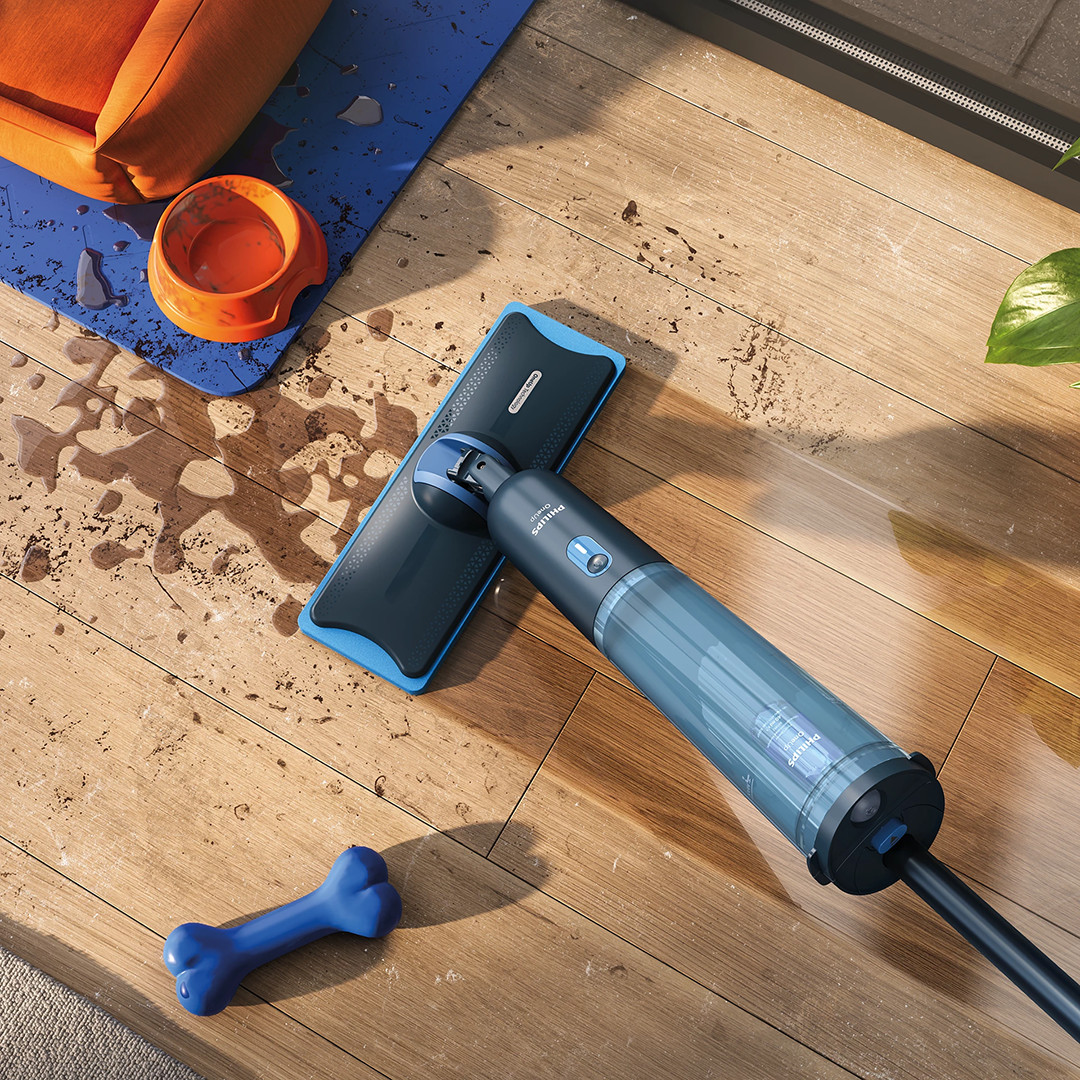 Philips OneUp 3000 Series, синий - Электрическая швабра-