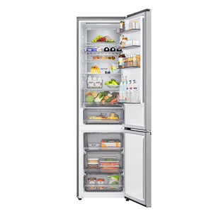 LG, NoFrost, 375 л, высота 203 см, cеребристый - Холодильник