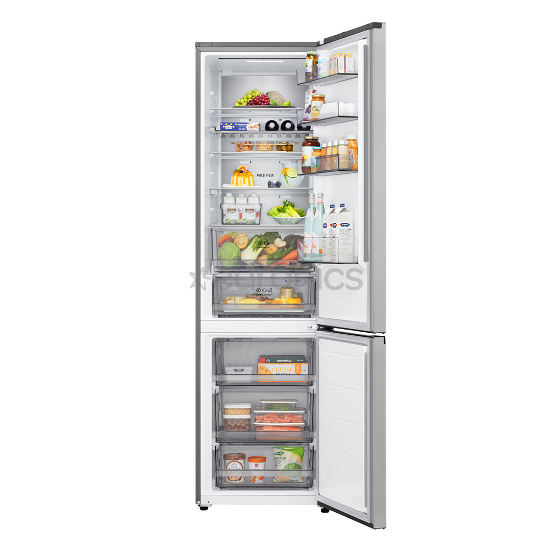 LG, NoFrost, 375 л, высота 203 см, cеребристый - Холодильник