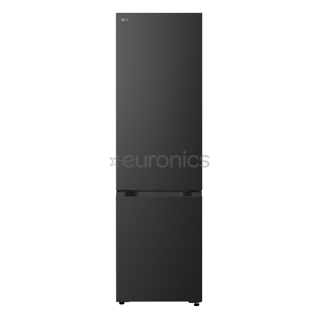 LG, Total No Frost, 375 L, height 203 cm, black steel - Refrigerator