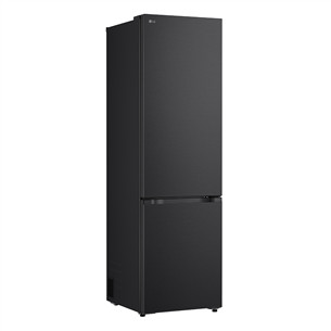 LG, Total No Frost, 375 L, height 203 cm, black steel - Refrigerator
