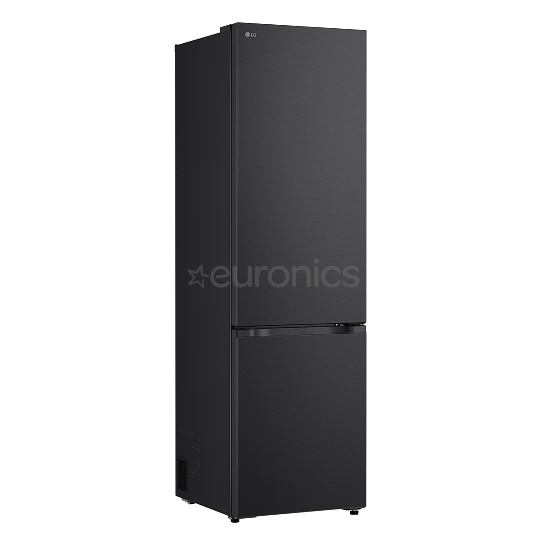 LG, Total No Frost, 375 L, height 203 cm, black steel - Refrigerator